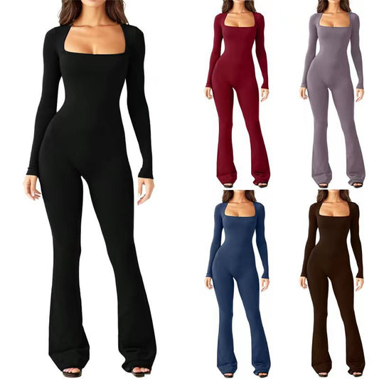 Women's Long Sleeve Waist Shaping Hip Lift Jumpsuit: Chic, Comfortable, and Stylish