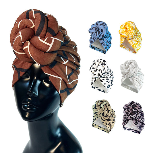 Braided Bouquet Deerskin Fleece Turban: Decorative Headscarf
